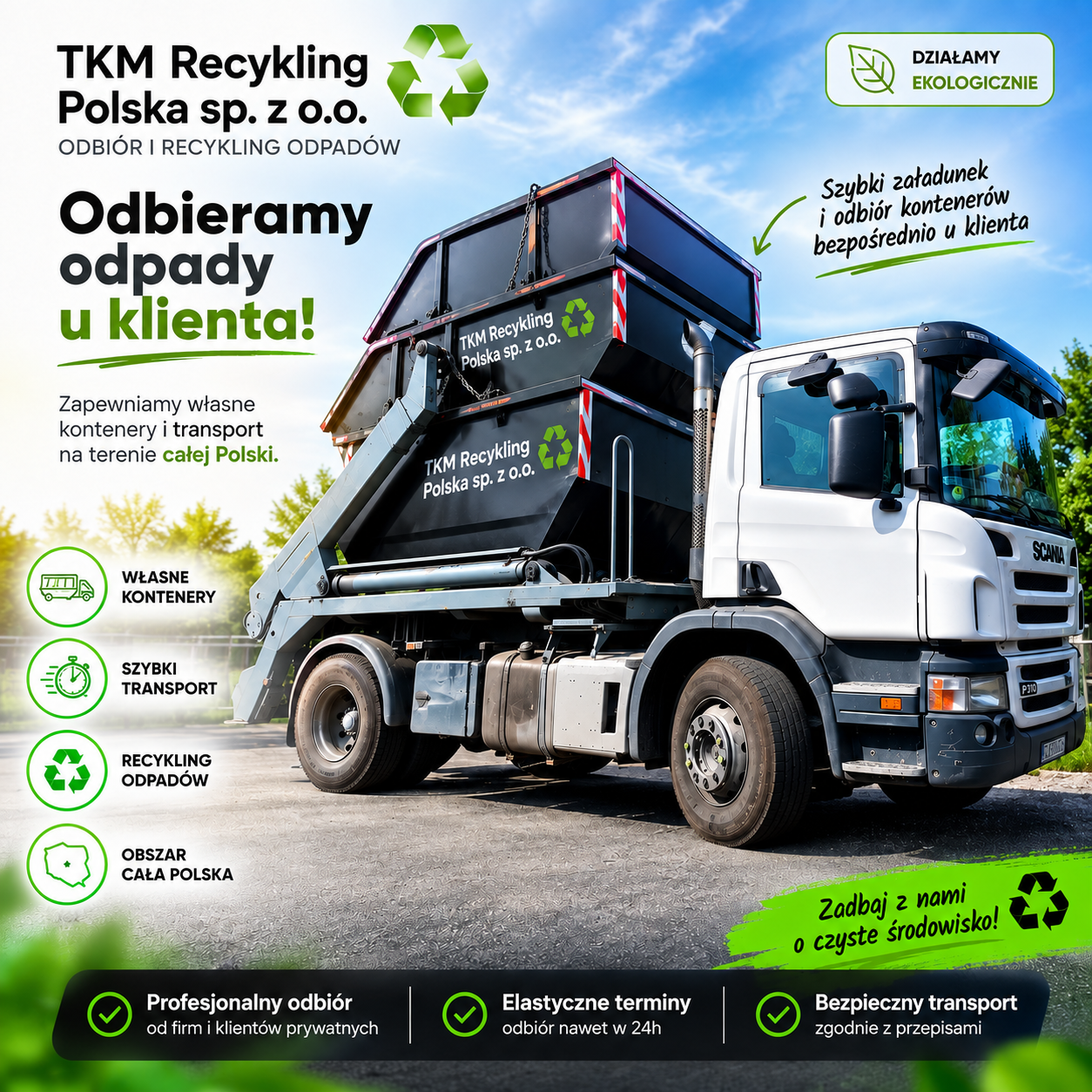 Odbiór kontenerów TKM Recykling Polska